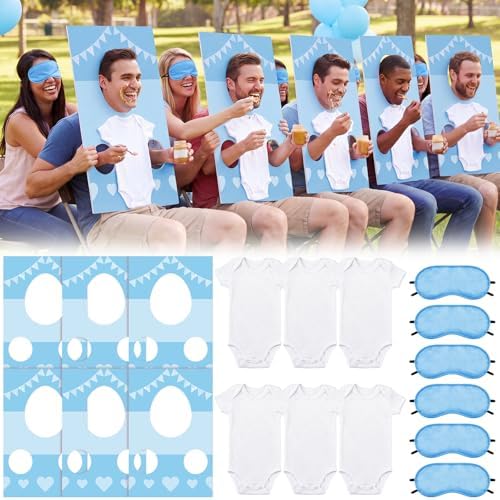 Shyyween 6 Sets Baby Shower Games Feed the Baby Blue Gender Reveal Game Kit by Unknown