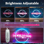 The World Is Yours Neon Sign Carved Planet The World Is Yours LED Neon Light Lamp for Wall Decor Light Up Signs for Office Wedding Man Cave Game Room Bedroom Birthday Gift 41CM*31CM - Image 5