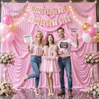 4 Panels Pink Backdrop Curtain for Parties Baby Shower Wrinkle Free Pink Photo Curtains Backdrop Drapes Fabric Decoration for Wedding Birthday Party 20ft(W) x 10ft(H) - Image 4