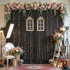 30ft×10ft Wrinkle Free Black Backdrop Curtain Drapes, 6 Panels 5ftx10ft Sheer Tulle Chiffon Backdrop Panels Curtains for Wedding Baby Shower Birthday Party Stage Photo Home Decorations - Image 4