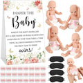 RoundFunny 33 Pcs Baby Shower Diaper Changing Game Supplies, Rose by RoundFunny
