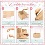 Juexica Baby Shower Crate Closet with Handle Large Hand-Woven Rattan Storage Baby Basket Box with Balloon Swing Bow Clips for Pregnancy Welcome Newborn New Parent Boys & Girls Gift () - Image 4