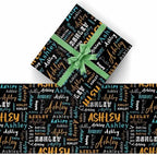 AOFUN Custom Gift Wrapping Paper Personalized Christmas Gift Custom Name Wrapping Paper Wrapping Paper For Men Wrapping Papper Custom Gift Wrapping Paper 3 Rolls 58" x 23" - Image 2
