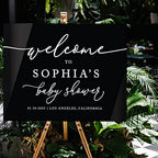 Andaz Press 16"x20" Black Acrylic Personalized Baby Shower Welcome Sign, Gender Neutral Large Custom Sign for Easel Stand, Classic Baby Shower Decorations - Image 3