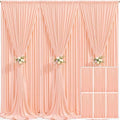 6 Panels Peach Backdrop Curtain for Parties Baby Shower Wrinkle Free Peach Photo Curtains Backdrop Drapes Fabric Decoration for Wedding Birthday Party 30ft(W) x 10ft(H) by Tao-GePartyDecorations