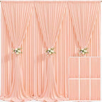 6 Panels Peach Backdrop Curtain for Parties Baby Shower Wrinkle Free Peach Photo Curtains Backdrop Drapes Fabric Decoration for Wedding Birthday Party 30ft(W) x 10ft(H) by Tao-GePartyDecorations
