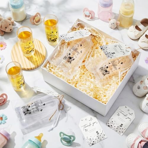 Sliner 50 Sets Baby Shower Wildflower Shot Glass Gift Bulk for Guests - Image 2