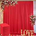 30ft x 10ft Wrinkle Free Red Backdrop Curtain for Parties, 6 Panels 5×10ft Silky Polyester Red Photo Backdrop Drapes Back Drop Cloth for Birthday Theme Party Wedding Photography Background by ENJOYYOURPARTY