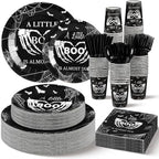 200 Pcs A Little Boo Is Almost Due Tableware Set Serves 25 by Romooa