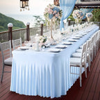 PARTISKY Blue Spandex Tablecloth for 6ft Rectangle Tables, Stretchable Table Cover Skirt for Folding Tables Weddings Parties Banquets Events Trade Shows and Dessert Table - Image 6