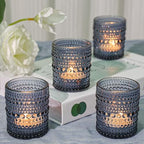 SUPMIND 24pcs Dark Blue Glass Votive Candle Holders Bulk for Wedding - Image 3