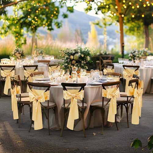 Gold Satin Chair Sashes, 6 x 108 inch, 50 Pcs - Image 2