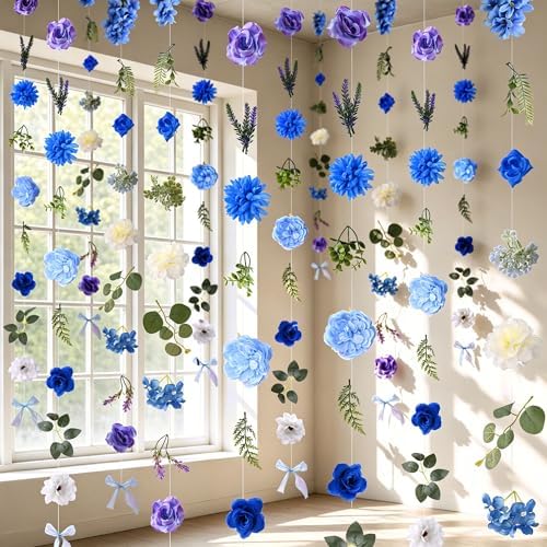 Livole 6Pcs 36Ft Wildflower Garland with Bow Hanging Flower Wall Backdrop by Livole