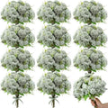 Tigeen 24 Bundles Artificial Flowers Bouquet Silk Peonies, Green by Tigeen