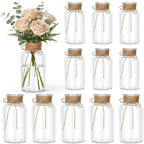 12Pack Mason Jars for Centerpiece Glass Flower Bud Vase Transparent Vases by Unknown