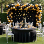 6 Pack Black Round Spandex Tablecloth for 72 inch Table, Wrinkle Free Stretchy 132inch Fitted 6FT Round Table Cloths Cover with Skirt for Wedding Birthday Party Graduation Banquet Events - Image 3