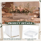 Dandat 2 Set 10 Inch Wooden Flower Box Rustic Table Centerpieces,White - Image 3
