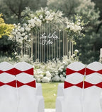 Spandex Red Chair Sashes Bows 60 Pcs Red Chair Sashes Elastic Chair Cover Bands Ties Without Buckle for Wedding Birthday Party Ceremoney Events Decoration - Image 5