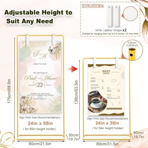 Setof 4 Wedding Sign Stand,Adjustable Height Welcome Poster Easel Stand - Image 5