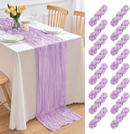 16 Pack Lavender Cheesecloth Table Runner 21.5 x 120 Inches Boho Gauze Table Runners 10FT Long Cheese Cloth Table Runner for Bridal Shower Baby Shower Birthday Party Wedding Decor by Unknown