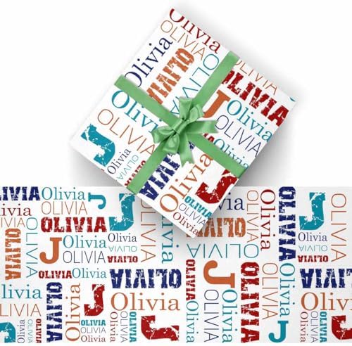 AOFUN Wrapping Paper For Boys Personalized Logo Gift Funny Gift For Friend Cool Wrapping Paper Custom Name Gift Wrapping Paper For Him Gift Wrap Funny 5 Rolls 58"" x 23"", Style 27 - Image 2