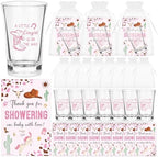 60 Sets Western Cowgirl Baby Shower Acrylic Shot Glasses A Little Cowgirl is On The Way Shot Glasses with Thank You Cards Organza Bags for Gender Reveal Cow-Girl Themed Birthday (Pink) by Unknown