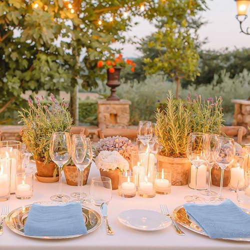 100 Pack Dusty Blue Cloth Napkins 20x20Inch Cheesecloth Napkins - Image 6