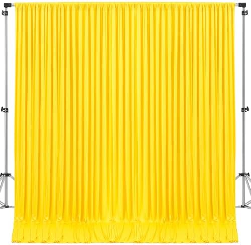 10x10ft Yellow Backdrop Curtain for Wedding Parties Wrinkle Free Fabric Yellow Drapes Backdrop Decoration for Baby Shower Birthday Photography Decoration 2 Panels, 5ft x 10ft by Gogoparti
