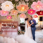 10 Pcs Giant Paper Flowers Decoration for Bulb 15.7 Inch, Dark - Image 5