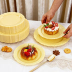 Tinybee 60PCS Yellow Plastic Plates - Heavy Duty Yellow Disposable Plates - Image 3