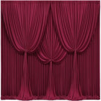 24x10FT Burgundy Backdrop Curtains for Wedding Parties, Wrinkle Free Polyester Photography Backdrop Drapes for Wedding Baby Shower Birthday Parties Stage Background Stand Decorations 4x10ft,6 Panels by Partisky