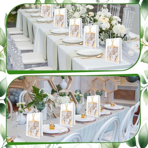 37 Pcs Baby Shower Game Prizes for Winners 6 Sets Baby Shower Prizes for Game Player with Bamboo Cheese Board Oak Cutlery Placemats Tags Bags - Image 5