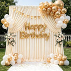 Beige Backdrop Curtains 20ftx10ft Wedding Polyester Photo Drapes by SoarDream