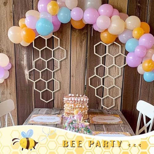 Silipull 2 Pcs 22 x 12 Inch Large Wood Honeycomb Decoration Honeycomb Wall Decor Wood Hexagon Decor Bee Wall Hanging Decoration for Living Room Garden Bedroom Office Home Party(Wood Color) - Image 6