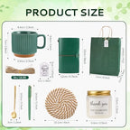 Baby Shower Prizes for Game Winners Baby Shower Games Prizes Ceramic Mugs with Metal Spoons Woven Coasters Notebooks Scented Candles Gift Bags Wedding Bridal Shower Favors for Guests (2, Green) - Image 3