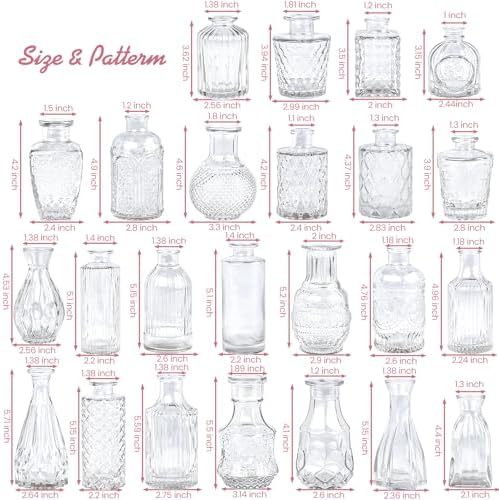 TBWIND 24pcs Clear Glass Bud Vases Set - Image 3