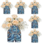6 Pack Blue Jean Baby Shower Centerpieces for Table Wooden Flower Boxes by Amyhill