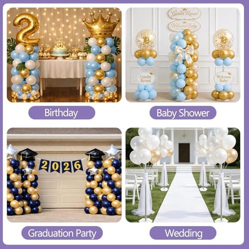 Balloon Column Stand Set of 4, 6.5ft Adjusable Height with Bases for Floor - Image 3