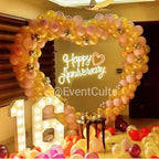 7.2ft Heart-Shaped Metal Balloon Arch Kit for Weddings Valentine's Day Proposals Engagements & Birthdays, Elegant Heart Arch Stand with Base for Ceremony Backdrops & Party Decorations - Image 6