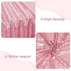 PartyDelight Fuchsia Pink Sequin Table Skirt 14ft Long x 30 Inch High - Image 2