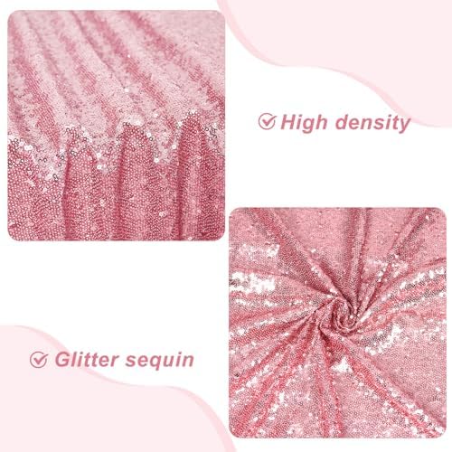 PartyDelight Fuchsia Pink Sequin Table Skirt 14ft Long x 30 Inch High - Image 2