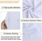 FANPROMS Arch White Cover Spandex Arch Cover Set of 2 Arches Covers Stretchy Backdrop Wedding Arched Covers Fabric Chiara Backdrop Covering 7.2FT 6FT for Baby Shower Birthday Banquet Decorations - Image 3