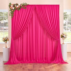 30ft x 10ft Fuchsia Wrinkle Free Backdrop Curtains for Parties,6 Panels 5×10ft Thick Silky Polyester Hot Pink Photo Backdrop Drapes Curtain for Barbie Party Wedding Birthday Baby Shower Photography - Image 2