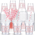 Jingmore 50 Pack 12 oz Cielito Lindo Plastic Cups, Classic, Pink by Jingmore