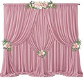 30ft x 10ft Dusty Rose Backdrop Curtains, Wrinkle-Free Sheer Chiffon Fabric Photo Backdrop Drapes for Wedding Arch Party Ceremony Stage Photography Birthday Decorations by WishCare