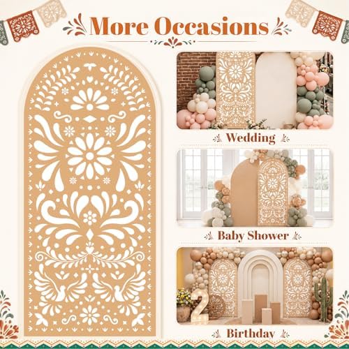 Gerrii 6 ft Cielito Lindo Arch Backdrop, All-in-one Stand up, Light Brown - Image 4
