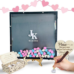 Personalized Wedding Guest Book Alternative Wooden Heart Drop Box Frame by GIFTSH0PBYHELEN