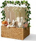 Juexica Baby Shower Crate Closet Wicker Baby Welcome Box Woven Crate Baby Gift Basket with Handle and Garland Welcome Baby Gifts for Boys Girls Newborn Gift Storage by Juexica