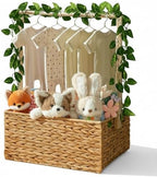 Juexica Baby Shower Crate Closet Wicker Baby Welcome Box Woven Crate Baby Gift Basket with Handle and Garland Welcome Baby Gifts for Boys Girls Newborn Gift Storage by Juexica