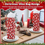 Harloon 32 Pack Wine Bottle Gift Bags with Handles 4 Designs,Red, Black - Image 5